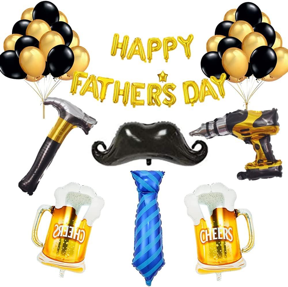 Happy Father's Day Aluminum Foil Balloon Set 16 Inches Letter Balloon Decoration for Father's Day Party (Tool Set)
