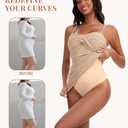 Ecogoose Tummy Control Thong Shapewear for Women - Seamless High Waisted Body Shaper Panties - Anti-Roll Firm Compression Faja for Under Tight Dresses & Jeans, Large