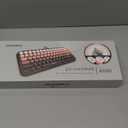 Lomiluskr Colorful Wireless Keyboard, Bluetooth/2.4G Dual Mode, Compact TKL Quiet Membrane Keyboard, Cute Gradient Retro Round Keycaps, Compatible with PC/Laptop/Tablet/Smartphone (Black)