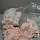 DuShow Floral 3 Piece Girls Toddler Bed Comforter Set Pink Flower Reversible Toddler Bedding Set Soft Baby Crib Bed Sheets Set in a Bag | Include Quilt Comforter,Flat Sheet,Fitted Sheet,Pillowcase