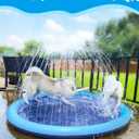 Peteast Splash Pad for Dogs & Kids - Anti-Slip Dog Pool for Large Dogs, 0.58 mm Thickened Durable Outdoor Water Play Mat, Summer Sprinkler Toy for Backyard (67in, Blue)