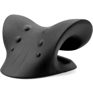 Neck and Shoulder Relaxer, Cervical Traction Device for TMJ Pain Relief and Cervical Spine Alignment, Chiropractic Pillow Neck Stretcher. (Black)
