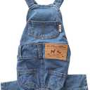 Dog Denim Jumpsuit Costumes Cat Pet Jean Overalls Clothes for Yorkie Bulldog (S, Blue)