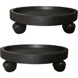 2 Pack of 14 Inch Heavy Duty Plant Caddy with Wheels,Rolling Plant Stand Pot Trolley,Wheeled Planter Saucer Tray,Potted Flower Mover Dolly with Casters Round Coaster for Indoor Outdoor