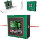 Digital Angle Finder with Laser, 4 Side Magnetic Inclinometer Angle Gauge Cube with Backlight, USB Charging Electronic Level Tool Protractor for Woodworking, Table Saw