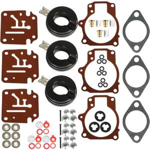 ALL-CARB 3 x Carburetor Carb Repair Kits and Float Replacement for Johnson Evinrude 396701 65 70 75hp