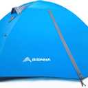 4 Person Camping Tent Lightweight Backpacking Tent Waterproof Windproof Two Doors Easy Setup Double Layer Outdoor Tents for Family Camping Hunting Hiking Mountaineering Travel, Blue