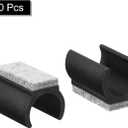uxcell 30 Pcs Chair Legs Tips Caps with Felt Pads, U Shaped Chair Tube Floor Protectors, Furniture Protector Feet Glides, Fitting 25mm Metal Tube Legs, Black, Gray Pad