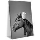 Posters & Prints Funny Horse Poster Bathroom Decor Canvas Wall Art Cute Framed Artwork Picture Prints Humorous Painting Wall Decor for Animal Horse Lovers Home Office Bedroom Bathroom Toilet (11.5x14.5 Inch)
