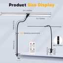 LED Desk Lamp for Home Office, 50 Brightness & Temperature Modes, Eye Protection, Dual Head Dimmable Table Light, 360 Adjustable Gooseneck with Clamp Remote Control, 90% Energy Saving (Black)