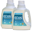 Earth Friendly Products Ecos 2x Liquid Laundry Detergent, Free & Clear, 100 Fl Oz (Pack of 2)