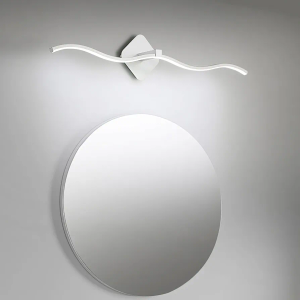 LED Bathroom Vanity Light Over Mirror, 23.6 inch Dimmable Wave Vanity Light Bar, Silica Bathroom Light Fixtures White, 3000K 4000K 6000K Matte Wall Sonce Modern Vanity Lights