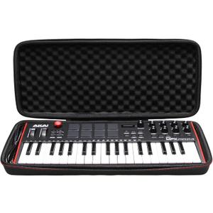 LTGEM Hard Travel Case for Akai Professional MPK Mini Plus USB MIDI Keyboard Controller with 37 Mini Keys - Protective Carrying Storage Bag, Black