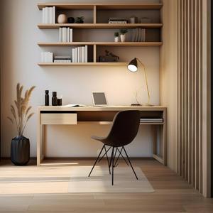 Office Chair Mat for Hardwood Floors, 26"X28" Slip Resistant Under Desk Hard Wood Floor Protector, Desk Mat for Chair Stay in Place Plastic Computer Mats for Rolling Work Chairs, Not for Carpet (Clear)