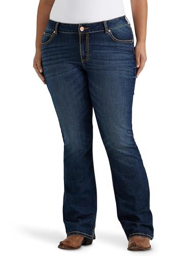 WranglerwomensRetro Mae Plus Size Mid Rise Stretch Boot Cut Jean Dark Blue 20W x 30
