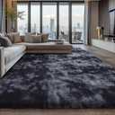10X14 Large Area Rugs for Living Room Bedroom, Big Shag Rug for Bedroom Dorm, Soft Fluffy Indoor Carpet Nursery Rugs for Kids Girls Room Home Decor(Mottling Black, 10X14 Feet)