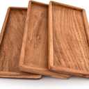 Mahasu Platter Acacia Wood Serving Platters Set of 3 Cake Appetizer Plates Kitchen Charcuterie Platter for Food (Set of 3) (12" X 6" X 0.75")