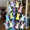 Halloscume 12 Pcs Extra Large Easter Tree Decorations 9.8 Inch Colorful Bunny Tree Picks Ornaments Pastel Easter Bunny Toppers Waterproof Polka Dot Plaid Rabbit Picks for Home Spring Party Decor