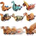 6 Pack Jumbo Eggs with Dinosaur Pull Back Cars Toys Inside for Kids Boys Toddlers Easter Basket Stuffers Party Favors Easter Egg Fillers