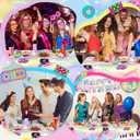 SelfTek 98 PCS, Happy B-irthday Decorations, Birthday Party Decorations Set - Birthday Banner, Plates, Napkins, Tablecloth, Forks, Fans Party Decor Serves 24 Guests