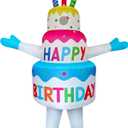 Funny Inflatable Birthday Cake Costume Cosplay Blow-Up Suit/Outfit for Adult/Birthday/Halloween/Christmas, 160cm to 185cm