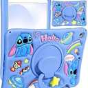 JoySolar for iPad mini 5th Case - for iPad mini 4 Case,Soft Silicone Cute Cartoon Tablet Case with Rotating Stand & Shoulder Strap, Shockproof Tablet case for Kids Boys Girls, Blue