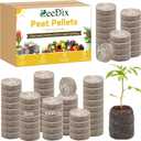 ZeeDix 100Pcs 30mm Peat Pellets for Seedlings, Seed Starter Pods Seed Starting Plugs Soil, Compressed Nutrient Block Potting Soil Discs Pellet for Planting Herbs Flowers Vegetables
