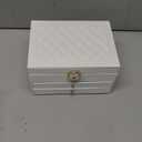 3 Layer Jewelry Box, Jewelry Holder Organizer with Jewelry Organizer Drawer, Large Jewelry Boxes & Organizer with Velvet Earring Organizer, Lockable Jewelry Holder, Unique Gifts for Women Mom (White)