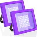 Rechargeable Black Light, Battery Operated Blacklight, Portable Cordless 395nm Black Lights for Glow Party, Halloween Decorations, Body Painting, Pet Urine Detection, Catfishing, 2 Pack