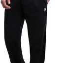 Champion Men's Open-Bottom Lounge Pants, Standard Fit, Lightweight (Large, Black - Original)