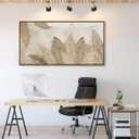 Minimalist & Modern Art for Bedroom Decor Framed Abstract Artwork for Walls Neutral & Contemporary Beige Wall art - Artwork for Living Room and Boho Style Large Abstract Wall Art 2448IN