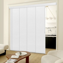 Adjustable Panel Track Blinds Blackout Vertical Blinds with Valance, Sliding Glass Door Blinds, Room Dividers, Retractable Track from 74" to 133" W, Trimmable Panel Up to 102" H (Linen Beige)