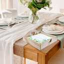 Wooden Napkin Holder with Weighted Arms - Rustic Square Flat Paper Towel Holder for Kitchen Countertop, Bathroom & Outdoor Use - Brown