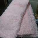 Pink Fluffy Area Rug for Girls' Bedroom, 90"x70" Machine Washable Plush Pastel Shag Rug, Large Soft Furry Carpet for Living Room, Nursery, Kids' Room, or Dorm Décor