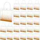 Marspark 24 Pcs Gold Polka Dot Clear Gift Bags with Handle Gold Goodie Treat Candy Gift Bags Wrap Tote for Birthday Party Favor Baby Shower Decorations Supplies