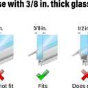 Prime-Line M 6258 Frameless Shower Door Bottom Seal for 3/8 In. Thick Glass Doors – Stop Shower Leaks and Create a Water Barrier, 36 In., Clear Vinyl (Single Pack)