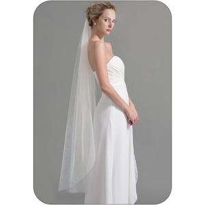 Latious 1 Tier Bride Wedding Veils Ivory Fingertip Bridal Veil Tulle Veils with Comb for Brides and Women (Ivory)
