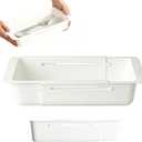 2 Pack Expandable Deep Drawer Organizer for Kitchen, Ideal as Cutlery Drawer Organizer. Sliding, Adjustable, 12.4-17.7". Durable Plastic.