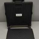 Folding Utility Cart Portable Rolling Crate Handcart Shopping Trolley Collapsible Tool Box, with Lid, Basket on 4 Rotate Wheels, for Grocery, Office, Luggage, Teacher (Black)