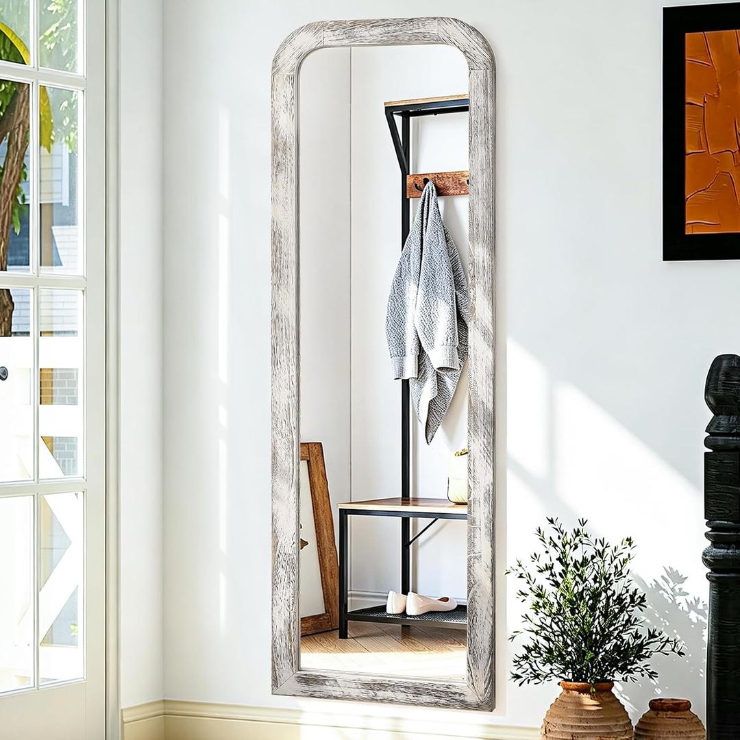 AAZZKANG Mirror Full Length Rectangle Wood Framed Large Wall Mirrors White