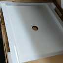 DreamLine SlimLine 32 in. D x 42 in. W x 2 3/4 in. H Center Drain Single Threshold Shower Base in White, DLT-1132420