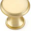 Ravinte 10 Pack Brushed Brass Kitchen Cabinet Knobs, Solid Brass Pulls Zinc Handles Simple Drawer Cabinet Hardware for Cupboard Drawer Knobs