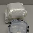 Bariatric Meal Prep Containers, 8 oz Glass Bariatric Portion Control Containers with Two 4 oz Compartments (3 Pack), Reusable Lunch Box Bento Box with Lids, Glass Snack Containers with Lids (Transparent)