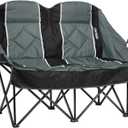 Oversized Double Camping Chair - 2 Person Folding Loveseat for Campfire Snuggle Freedom, Heavy Duty 660LBS Support with Frustration-Free Oversized Carry Bag, Perfect for Couples, Dogs & Sports (Twilight Gray 2)