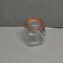 Hovico 25 oz Glass Jars With Airtight Lids And Leak Proof Rubber Gasket, Wide Mouth Mason Jars With Hinged Lids For Kitchen Canisters 750ml, Glass Storage Containers (25oz*1-Round)