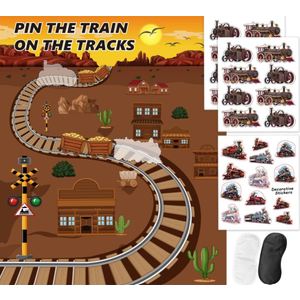 Train Party Games Supplies, Pin The Choo Choo on The Track Funny Game for Chugga Chugga Two Two Train Birthday Party Decorations Supplies
