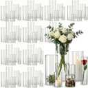 72pcs Glass Cylinder Vases for Centerpieces,Clear Flower Vases for Wedding Decorations and Indoor Home Decor, Hurricane Candle Holder for Table Shelf, Party