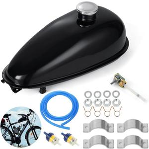 Yeesport Motorized Bike Fuel Tank, 4L/1 Gal, Fits 49CC-80CC Bikes, Easy Install, Includes Tank Cap & Switch Valve, Black Yeesport Motorized Bike Fuel Tank, 4L/1 Gal, Fits 49CC-80CC Bikes, Easy Install, Includes Tank Cap & Switch Valve, Black