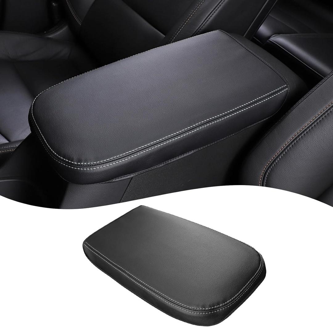 QianBao Compatible with Chevrolet Equinox 2018-2023 /GMC Terrain 2017-2023 Leather Armrest Box Center Console Cover Silver Line