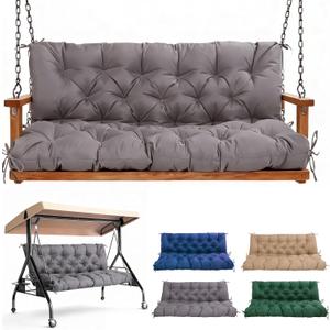 Porch Swing Cushions 60 Inch,Waterproof Patio 2 3 Seater Replacement for Outdoor Furniture with Backrest&Strap,Thick 4" Swing Seat Cushion for Loveseat Garden Glider Bench Lawn Backyard,Dark Gray